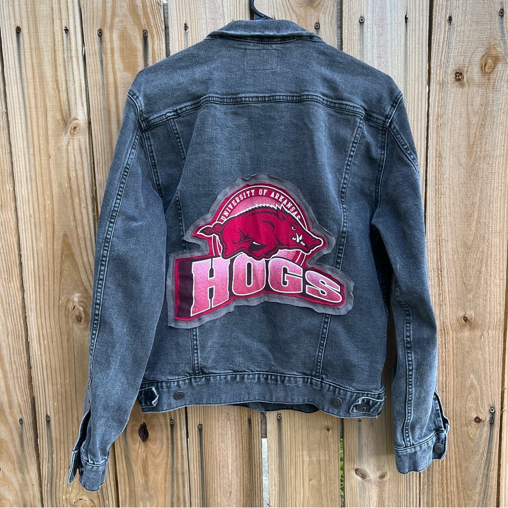 University of Arkansas Jean Jacket Handmade